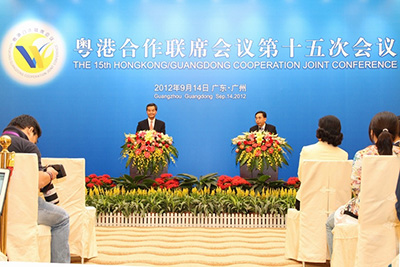 粤港两地行政长官发布今次合作联席会议成果。