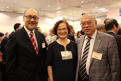 由左至右：司徒杰先生，全国政协委员、香港工会联合会会长林淑仪女士，立法会议员黄定光先生。