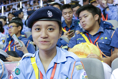 梁佩雯，17岁，代表香港交通安全队，第一次来北京
