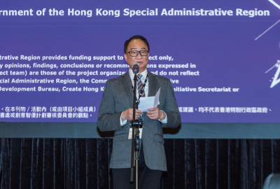 香港电视专业人员协会会长徐小明在开幕礼上致辞